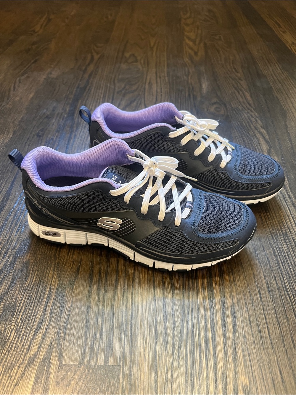 Skechers Women's Navy Blue Sneakers Athletic Walking Shoes Lavender | 9.5